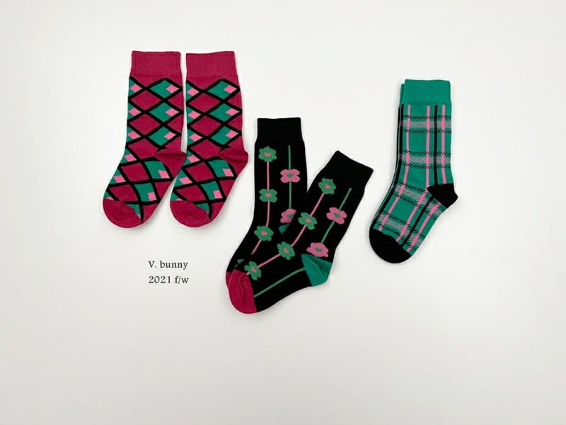 V BUNNY - Korean Children Fashion - #Kfashion4kids - Picnic Socks [set of 3] - 6