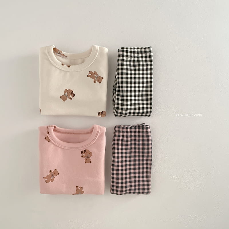 VIVID I - Korean Children Fashion - #Kfashion4kids - Bear Check Easywaer