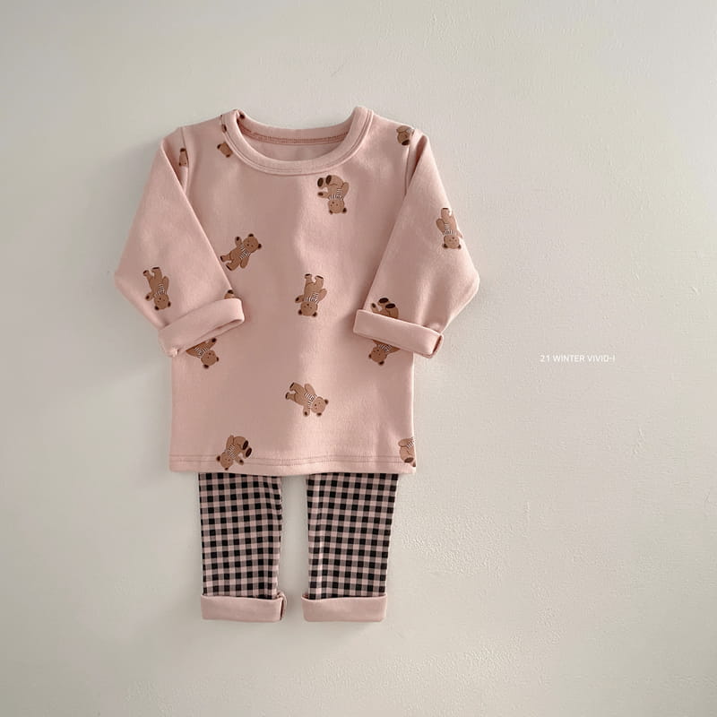 VIVID I - Korean Children Fashion - #Kfashion4kids - Bear Check Easywaer - 2