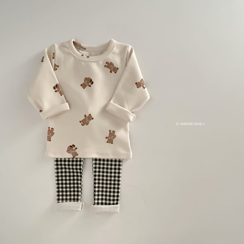 VIVID I - Korean Children Fashion - #Kfashion4kids - Bear Check Easywaer - 3