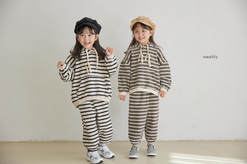 WEEKLY - Korean Children Fashion - #Kfashion4kids - Big Knit Stripes Hoody