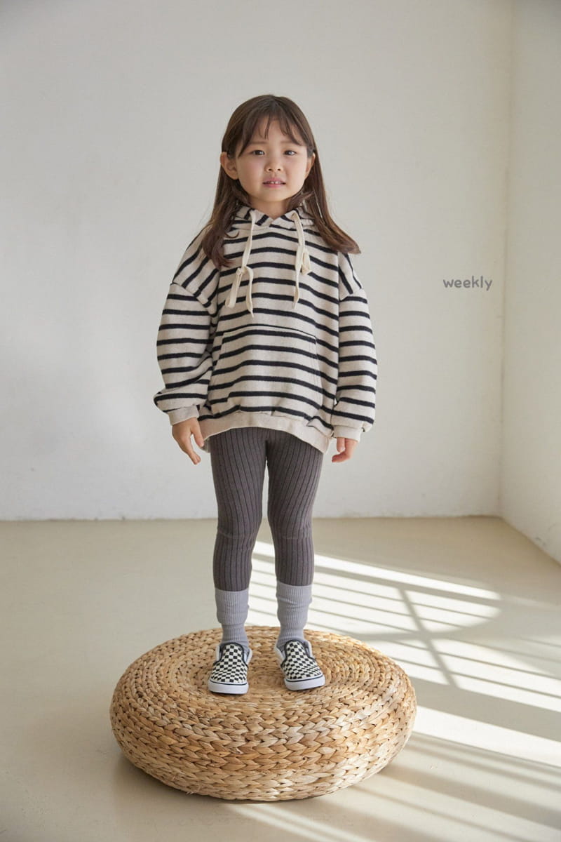 WEEKLY - Korean Children Fashion - #Kfashion4kids - Big Knit Stripes Hoody - 10