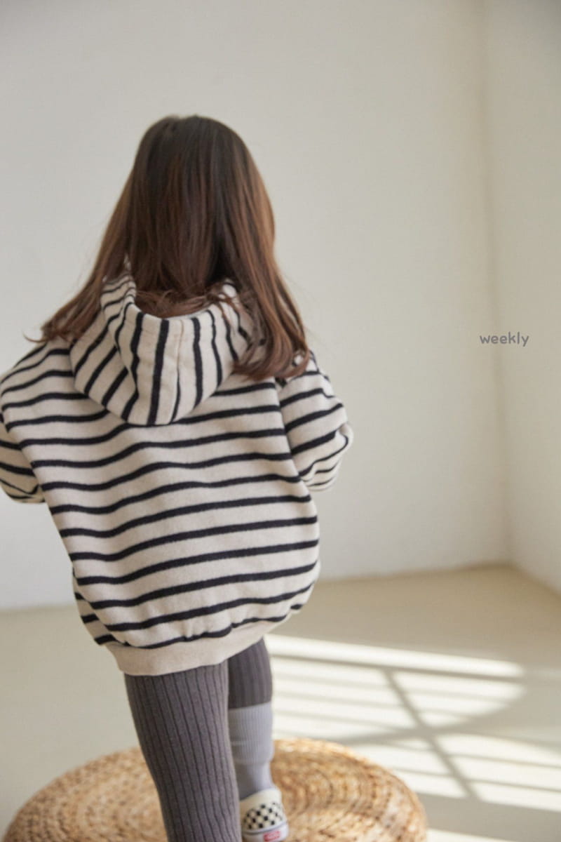 WEEKLY - Korean Children Fashion - #Kfashion4kids - Big Knit Stripes Hoody - 12