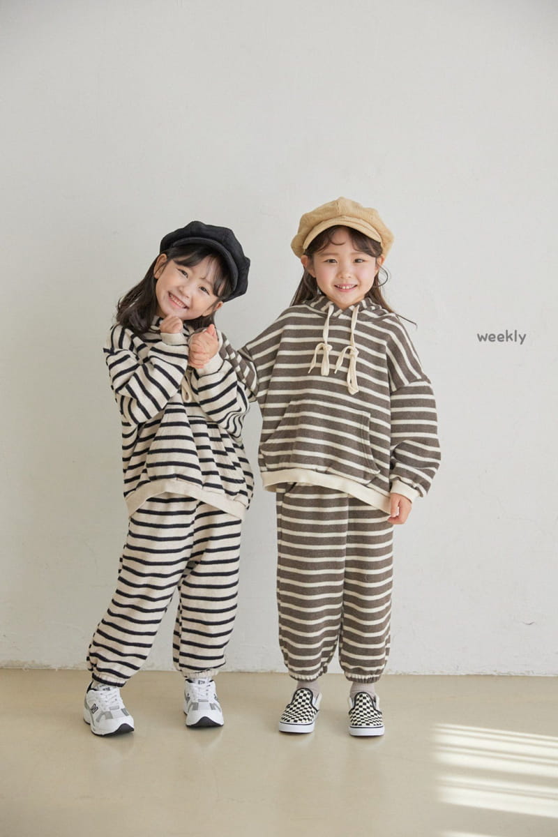 WEEKLY - Korean Children Fashion - #Kfashion4kids - Big Knit Stripes Hoody - 2