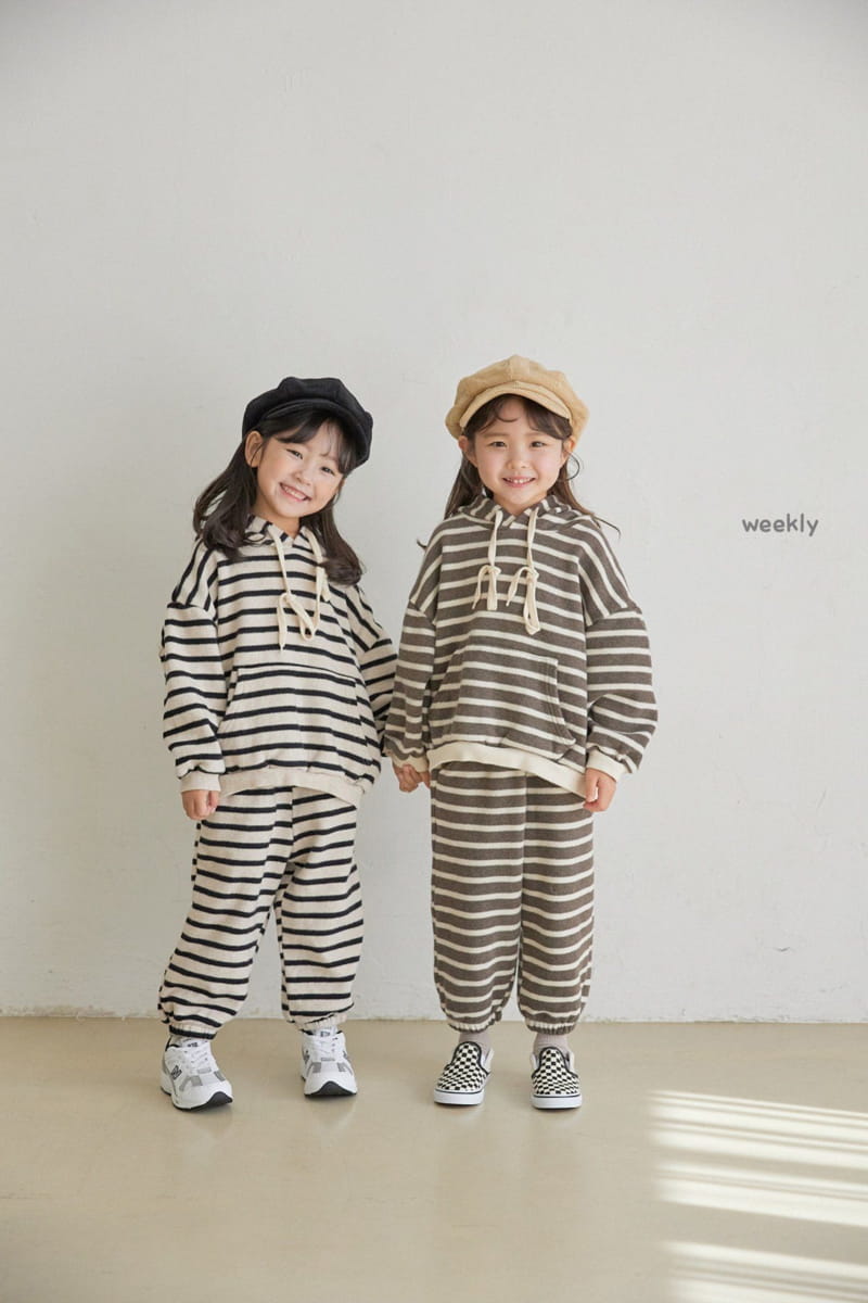 WEEKLY - Korean Children Fashion - #Kfashion4kids - Big Knit Stripes Hoody - 3