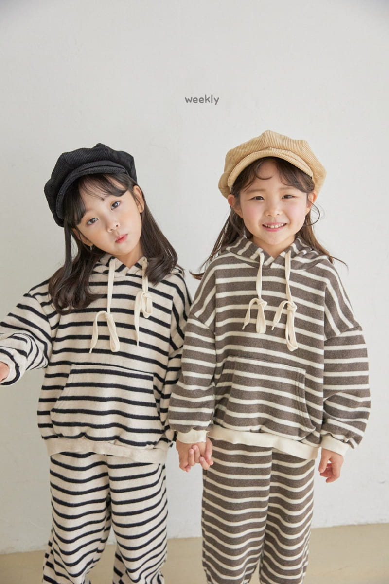 WEEKLY - Korean Children Fashion - #Kfashion4kids - Big Knit Stripes Hoody - 4