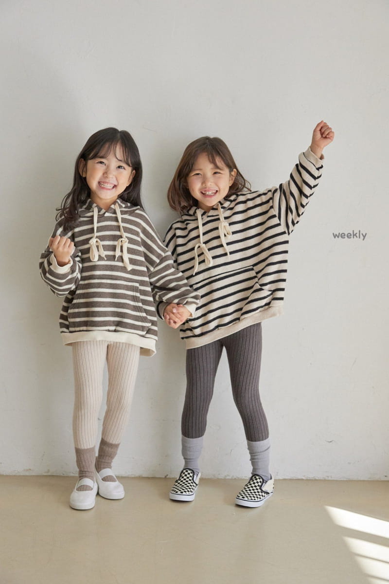 WEEKLY - Korean Children Fashion - #Kfashion4kids - Big Knit Stripes Hoody - 7