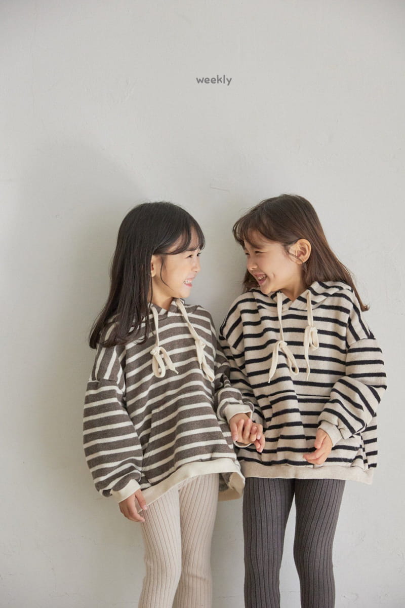 WEEKLY - Korean Children Fashion - #Kfashion4kids - Big Knit Stripes Hoody - 8