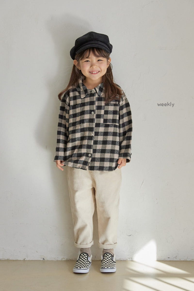 WEEKLY - Korean Children Fashion - #Kfashion4kids - Cello Check Fleece Shirt