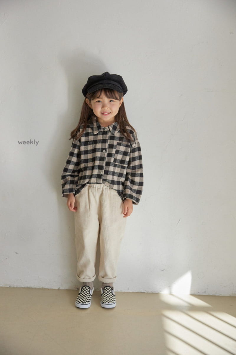 WEEKLY - Korean Children Fashion - #Kfashion4kids - Cello Check Fleece Shirt - 5