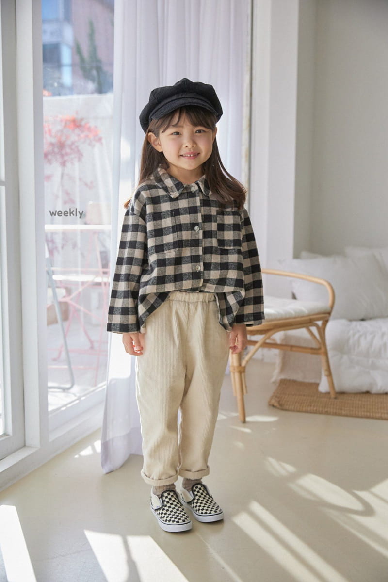 WEEKLY - Korean Children Fashion - #Kfashion4kids - Cello Check Fleece Shirt - 6