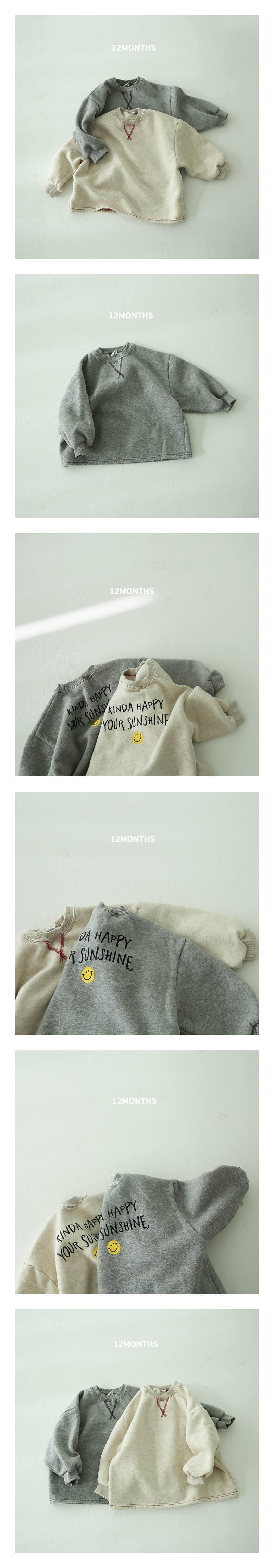 12 MONTH - Korean Children Fashion - #Kfashion4kids - Happy Smile Sweatshirt