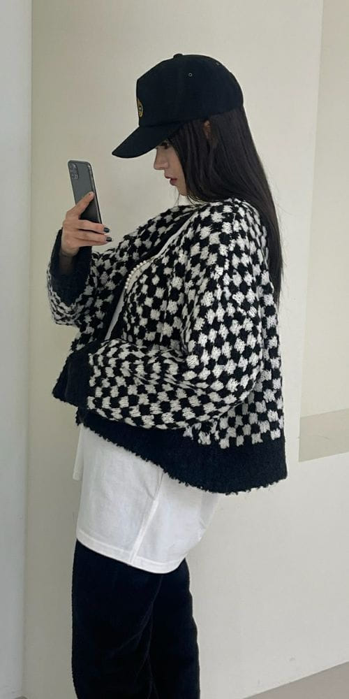 140 AVENUE - Korean Children Fashion - #Kfashion4kids - Checker Board Cardigan - 2