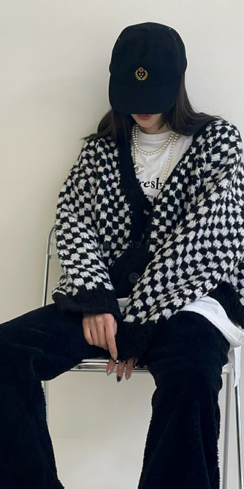 140 AVENUE - Korean Children Fashion - #Kfashion4kids - Checker Board Cardigan - 3