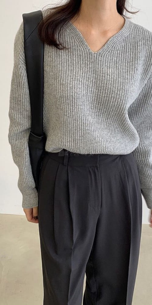 ALAMODE - Korean Children Fashion - #Kfashion4kids - Lamps V Neck Knit Tee - 3