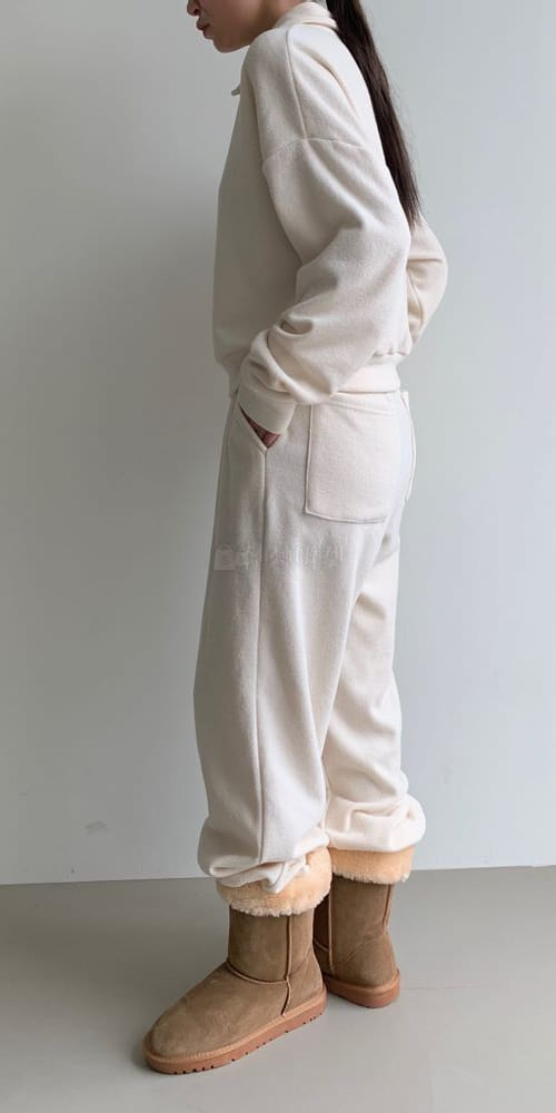 ALAMODE - Korean Children Fashion - #Kfashion4kids - Terry Fleece Top Bottom Set - 3