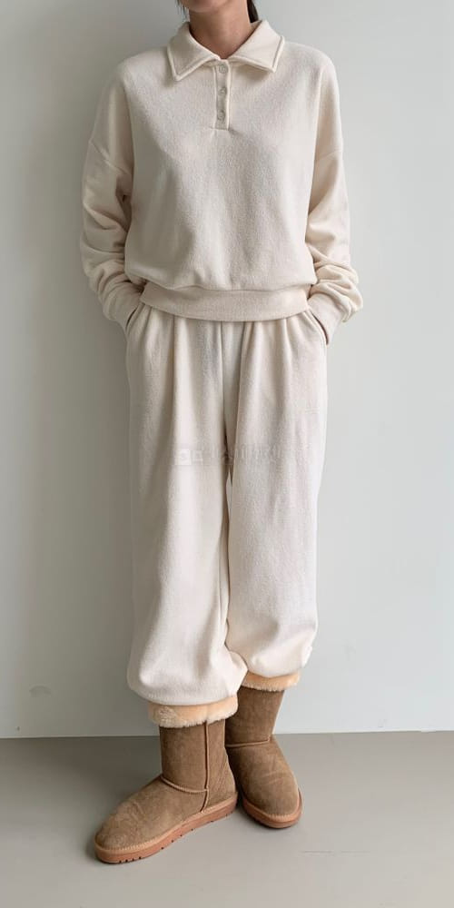 ALAMODE - Korean Children Fashion - #Kfashion4kids - Terry Fleece Top Bottom Set - 4