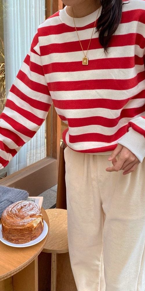 ANN DIANA - Korean Children Fashion - #Kfashion4kids - Stripes Sweatshirt