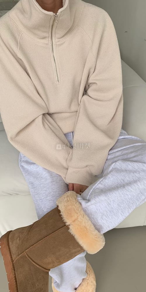 ANOTHER PLAIN - Korean Children Fashion - #Kfashion4kids - Zip-up Turtleneck Knit Tee