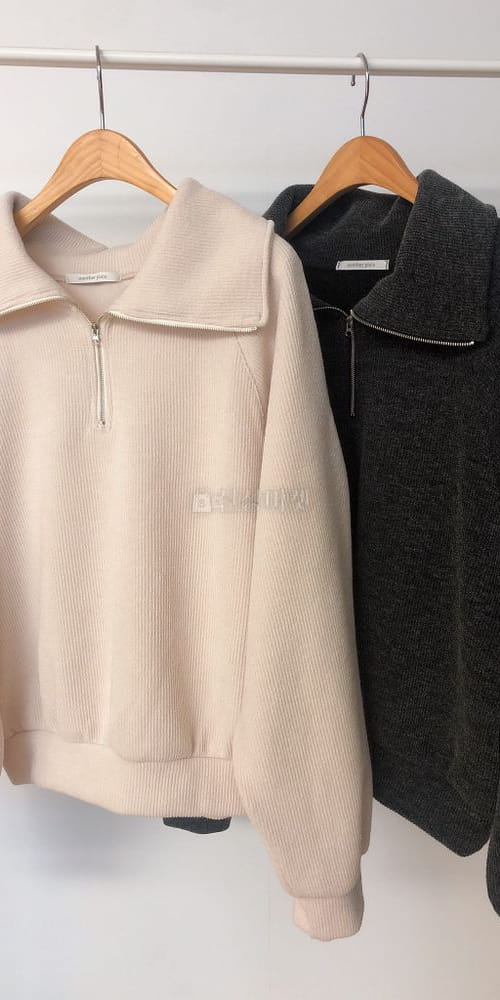 ANOTHER PLAIN - Korean Children Fashion - #Kfashion4kids - Zip-up Turtleneck Knit Tee - 4