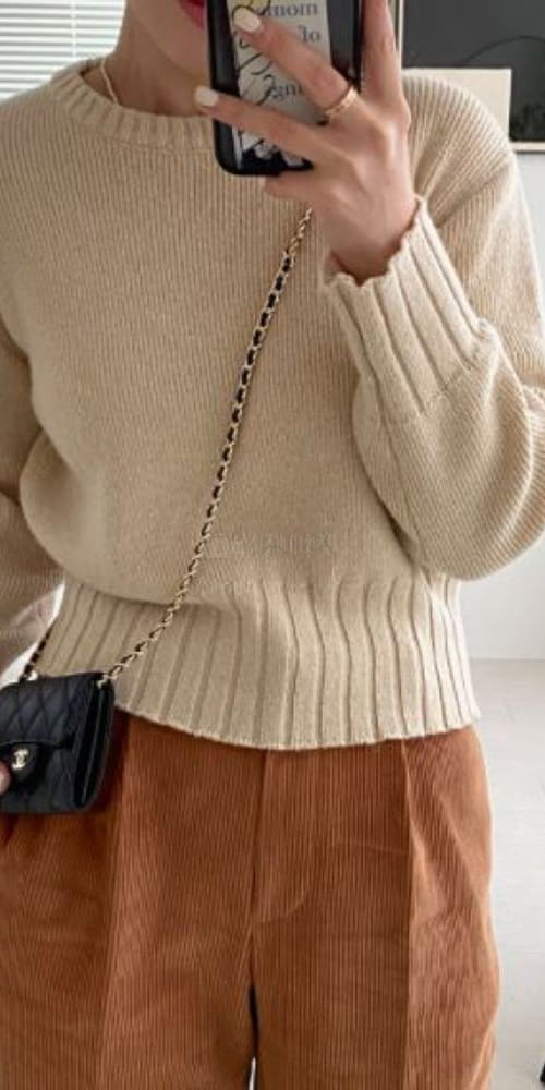 ANOTHER PLAIN - Korean Children Fashion - #Kfashion4kids - Round Knit Tee