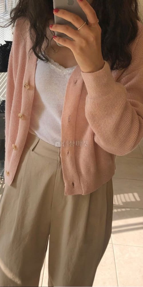 ANOTHER PLAIN - Korean Children Fashion - #Kfashion4kids - V Lamp Cardigan