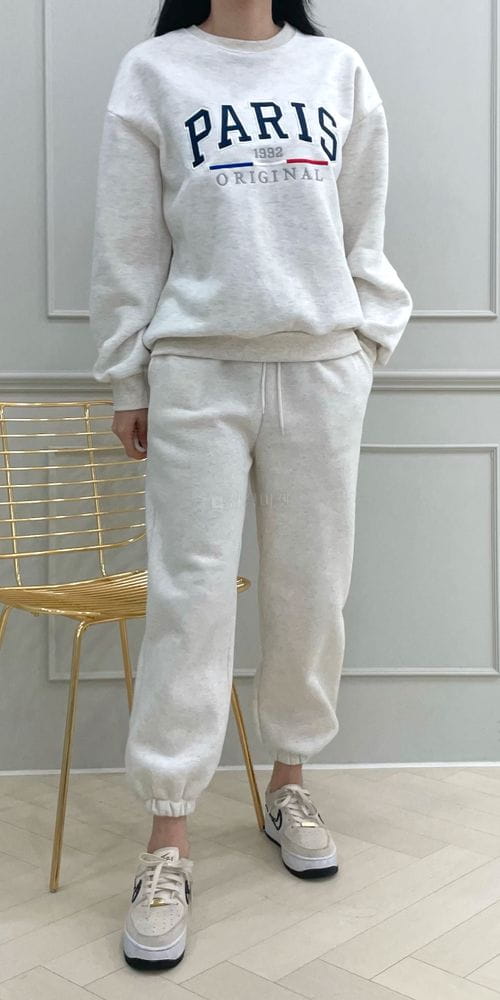 ANOTHERPLAN - Korean Children Fashion - #Kfashion4kids - Paris Fleece Top Bottom Set