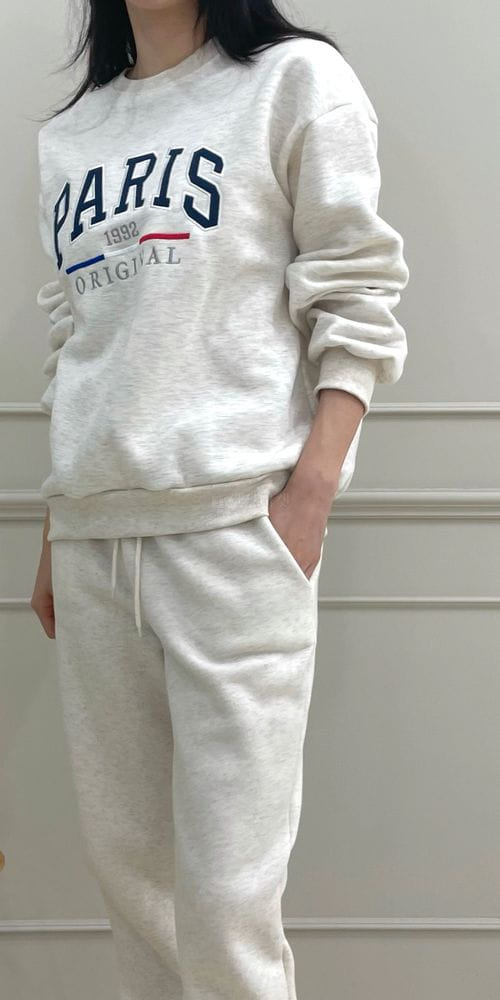 ANOTHERPLAN - Korean Children Fashion - #Kfashion4kids - Paris Patch Fleece Sweatshirt - 2