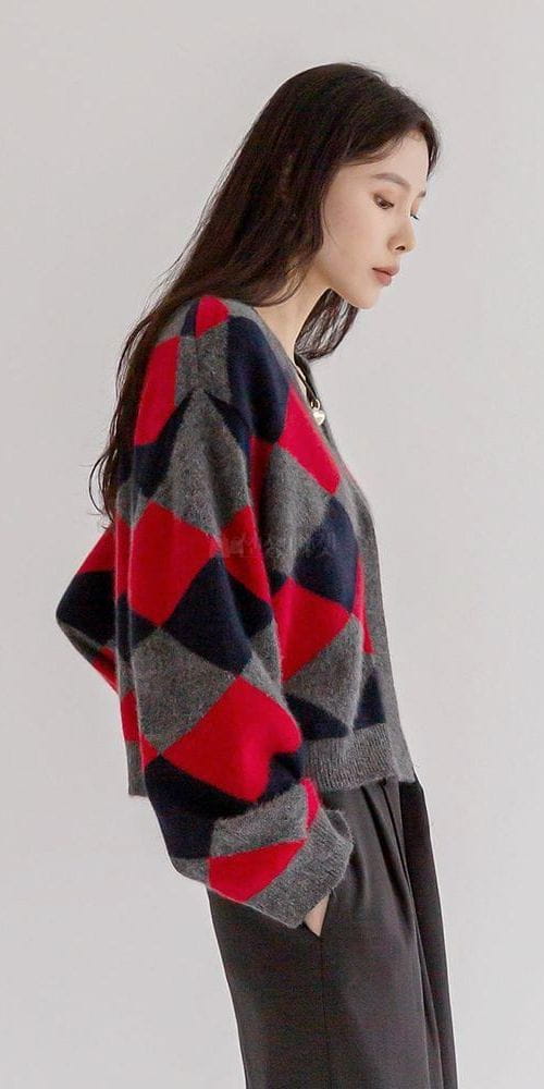 ARC EN CIEL - Korean Children Fashion - #Kfashion4kids - Argyle Cardigan