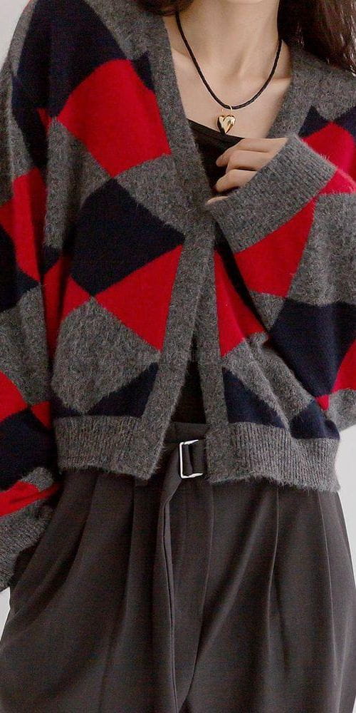 ARC EN CIEL - Korean Children Fashion - #Kfashion4kids - Argyle Cardigan - 2