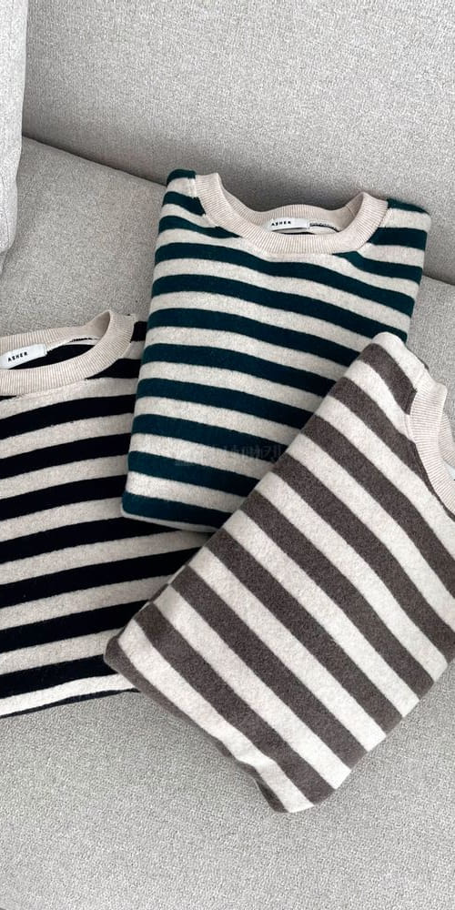 ASHER - Korean Children Fashion - #Kfashion4kids - Winter Stripes Tee - 4