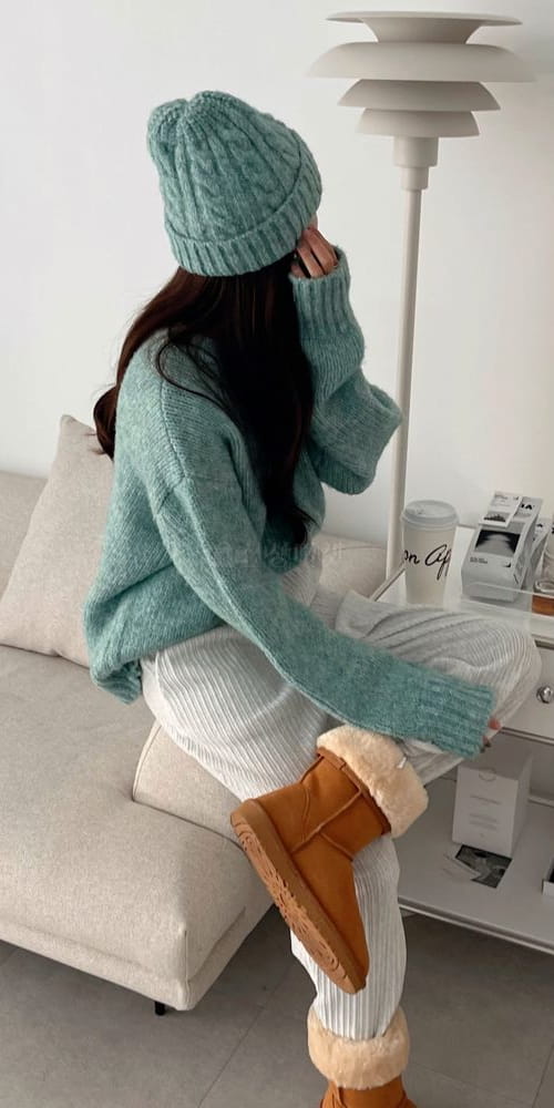 ASHER - Korean Children Fashion - #Kfashion4kids - Beanie Knit Tee Set - 2