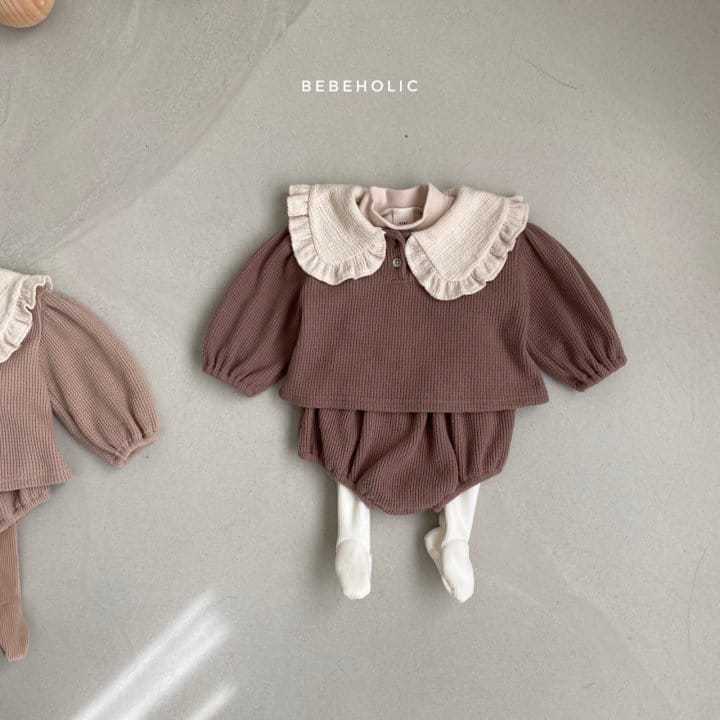 BEBE HOLIC - Korean Children Fashion - #Kfashion4kids - Croiffle Collar Top Bottom Set - 2