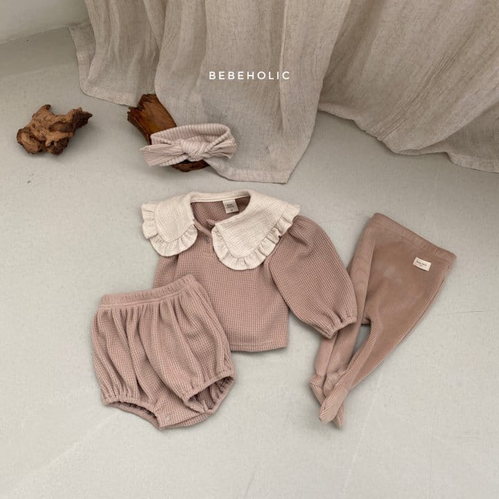 BEBE HOLIC - Korean Children Fashion - #Kfashion4kids - Croiffle Collar Top Bottom Set - 4