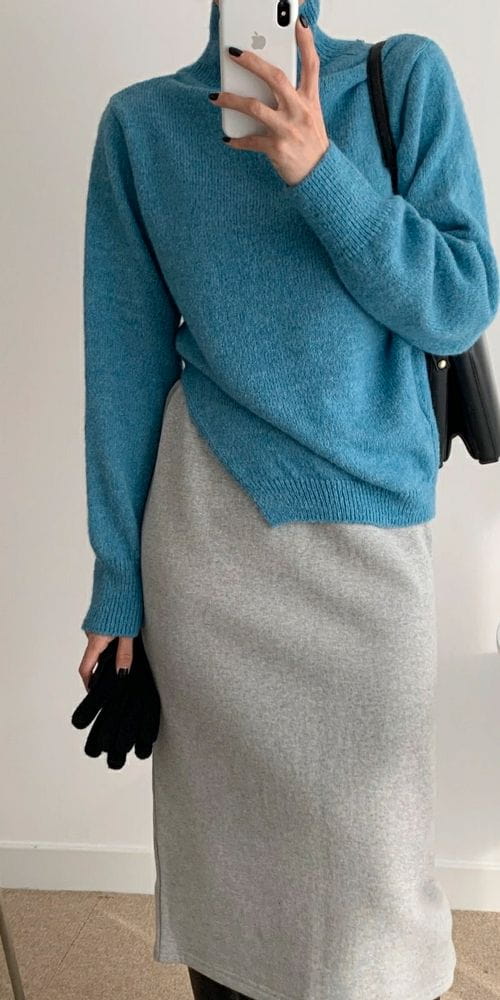 BETTER - Korean Children Fashion - #Kfashion4kids - Slit Turtleneck Knit - 2