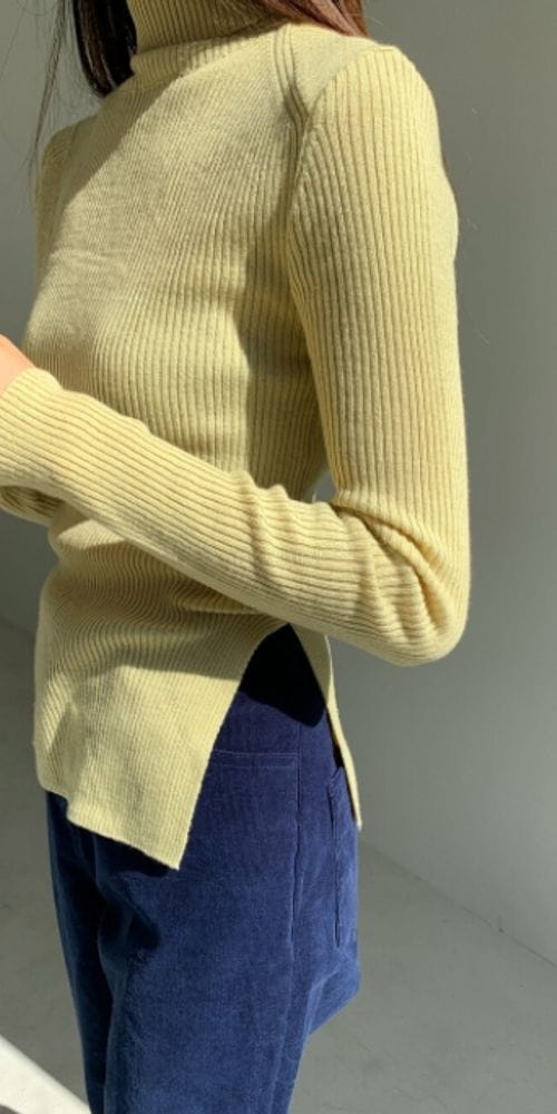 BETTER - Korean Children Fashion - #Kfashion4kids - Rib Slit Turtleneck Knit - 3
