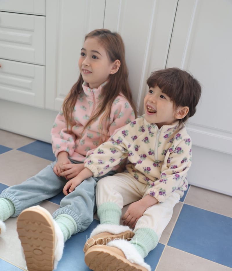 BONALOI - Korean Children Fashion - #Kfashion4kids - Flower Fleece Anorak