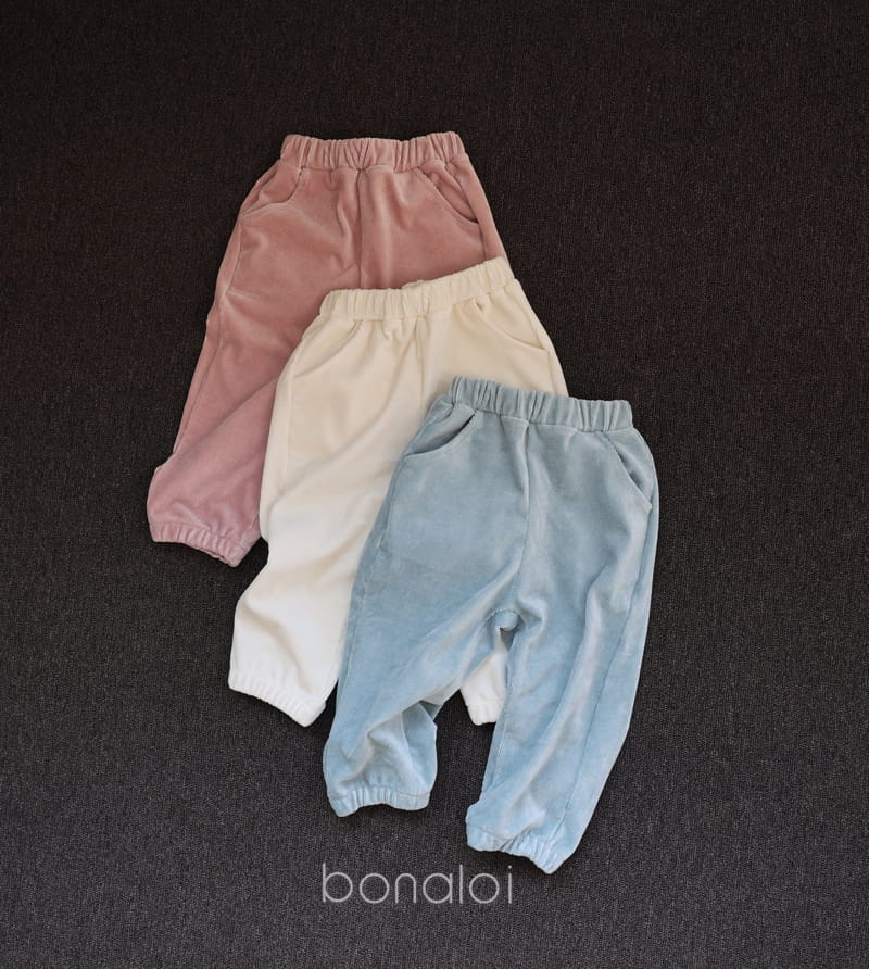 BONALOI - Korean Children Fashion - #Kfashion4kids - Rib Velvet Jogger Pants - 2
