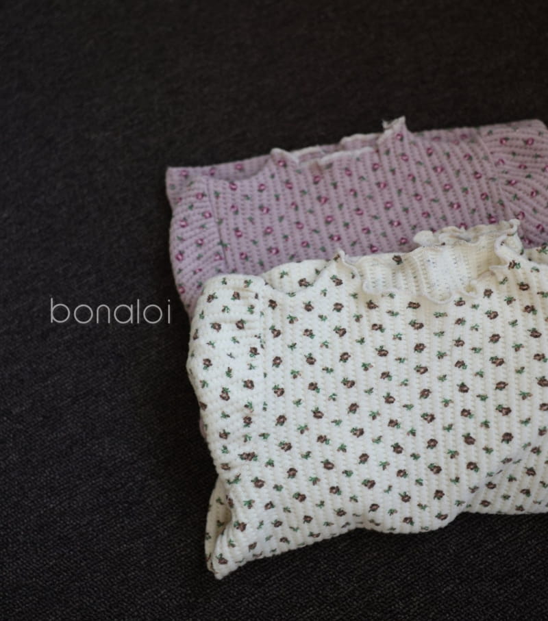 BONALOI - Korean Children Fashion - #Kfashion4kids - Waffle Fleece Flower Tee - 7
