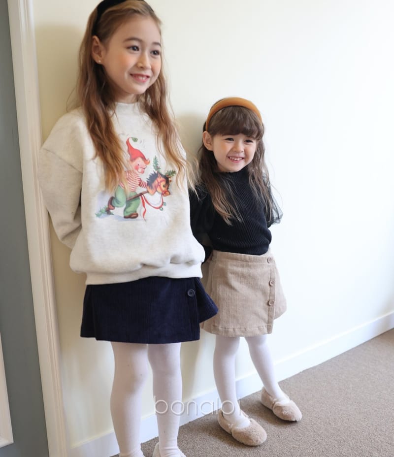 BONALOI - Korean Children Fashion - #Kfashion4kids - Rib Span Fleeece Wrap Skirt Pants