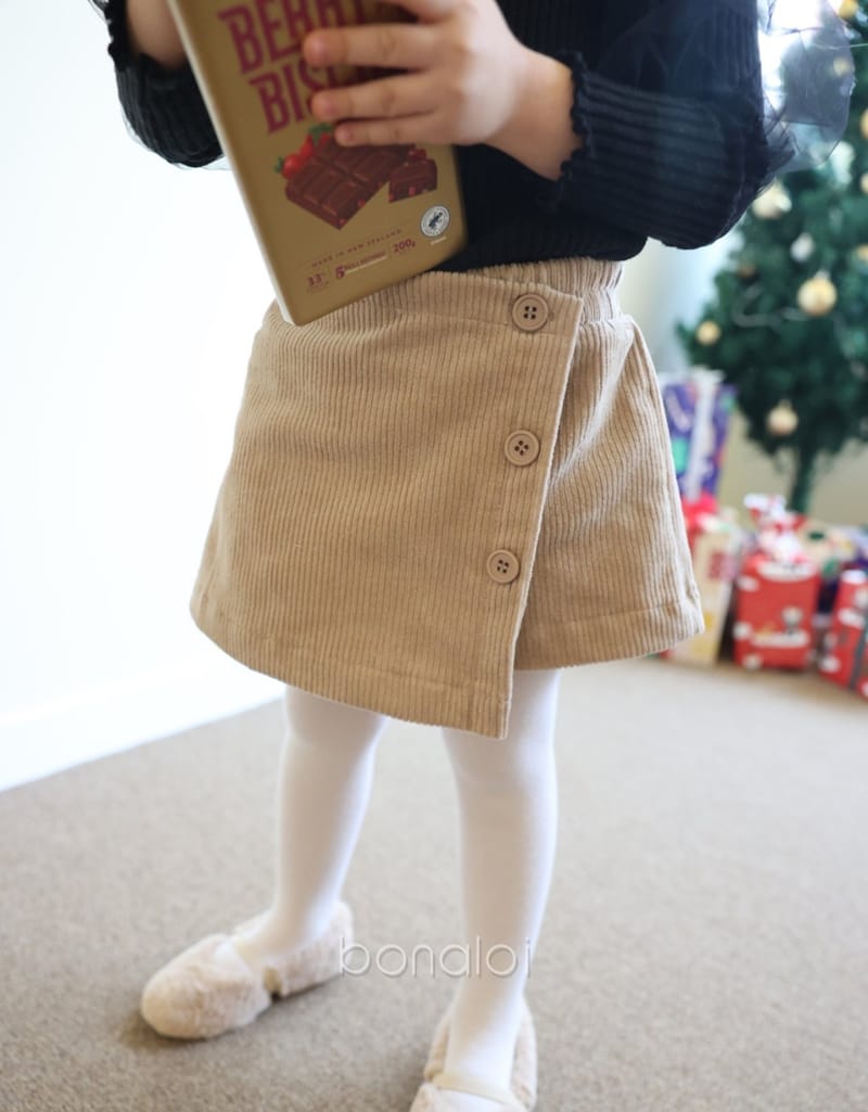 BONALOI - Korean Children Fashion - #Kfashion4kids - Rib Span Fleeece Wrap Skirt Pants - 3