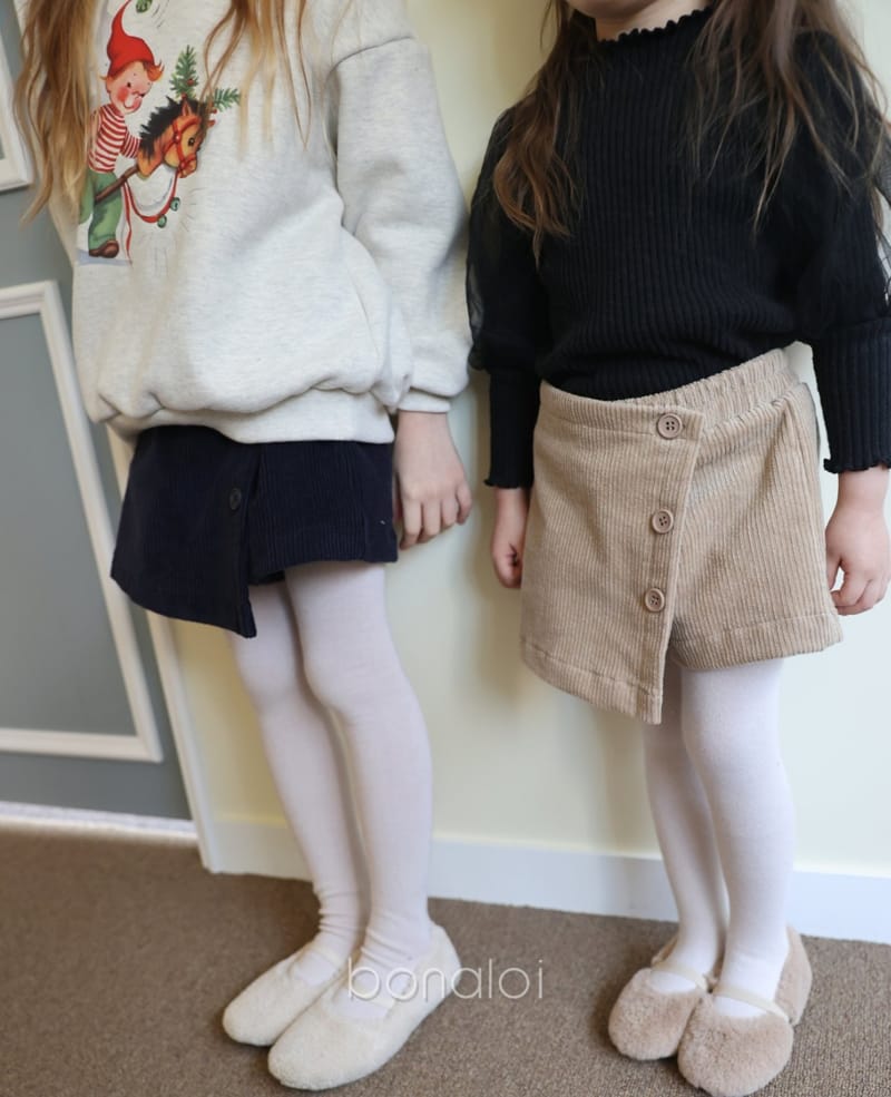 BONALOI - Korean Children Fashion - #Kfashion4kids - Rib Span Fleeece Wrap Skirt Pants - 7