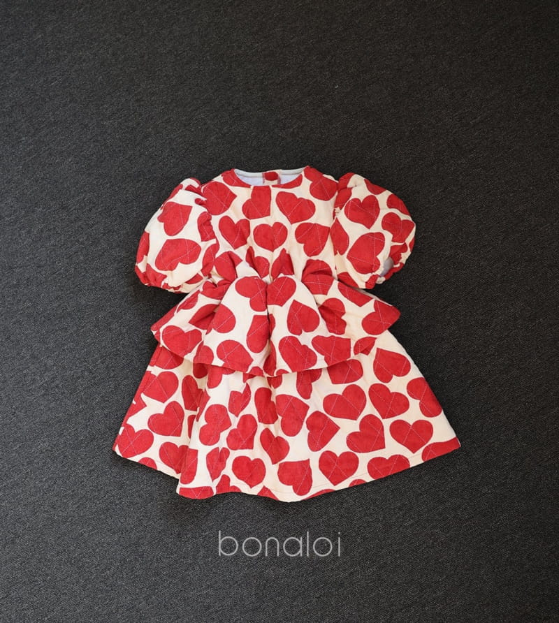 BONALOI - Korean Children Fashion - #Kfashion4kids - Heat Heart One-piece - 10