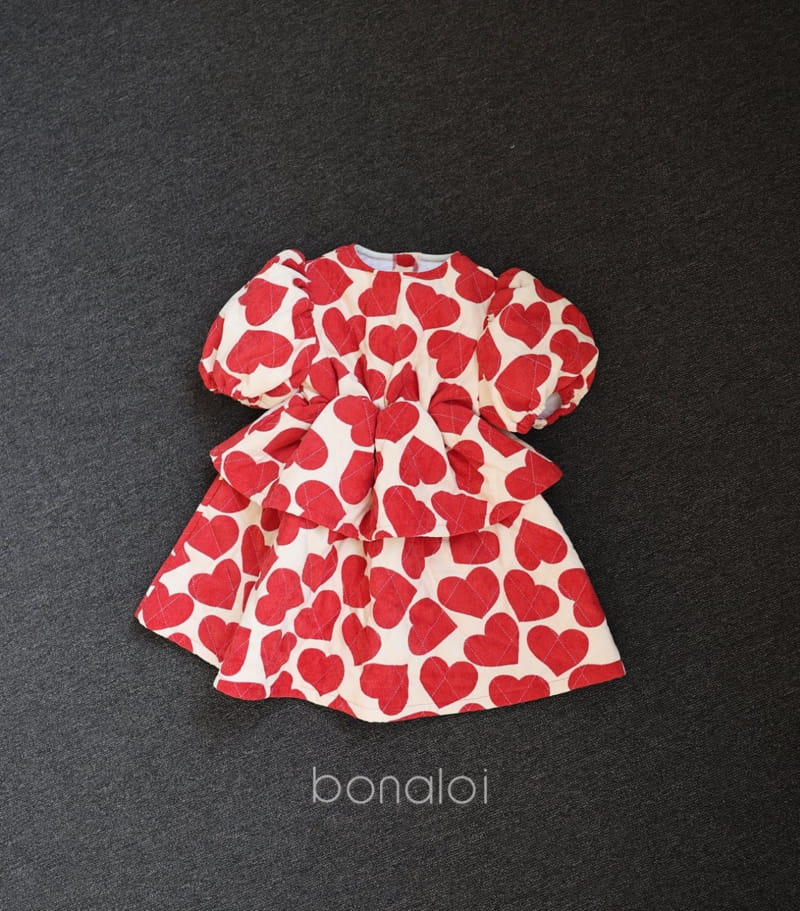 BONALOI - Korean Children Fashion - #Kfashion4kids - Heat Heart One-piece - 5