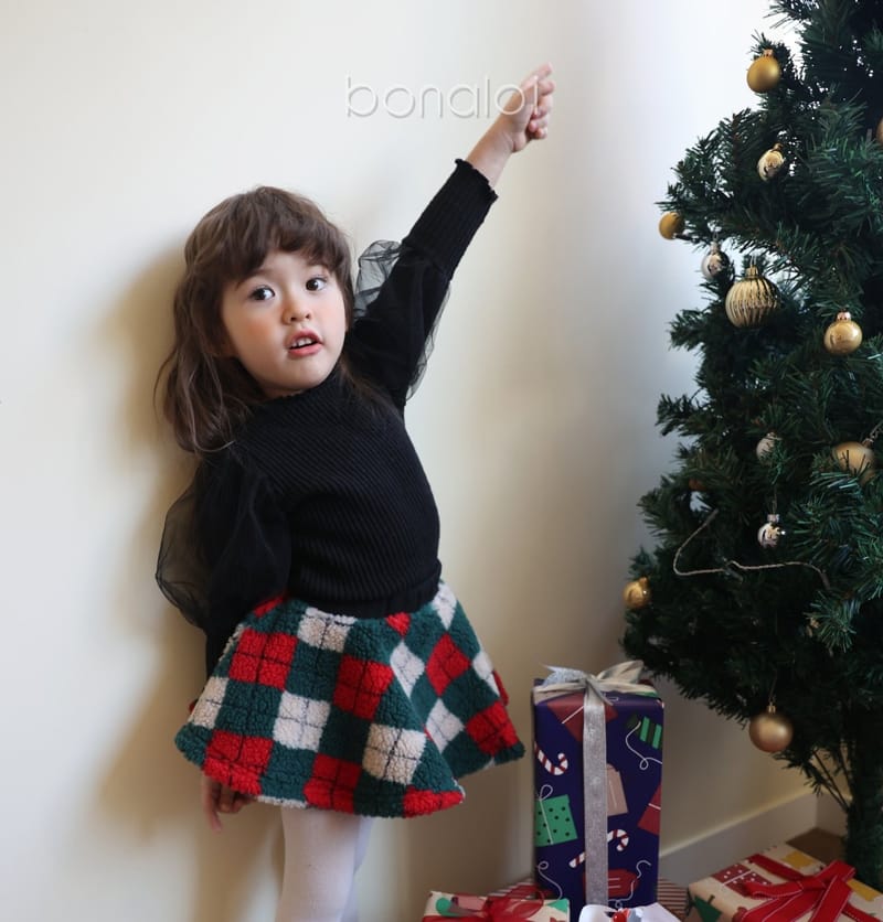 BONALOI - Korean Children Fashion - #Kfashion4kids - Tong Tong Check Skirt - 4
