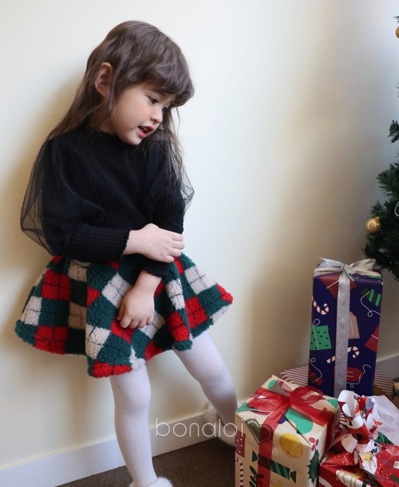 BONALOI - Korean Children Fashion - #Kfashion4kids - Tong Tong Check Skirt - 5