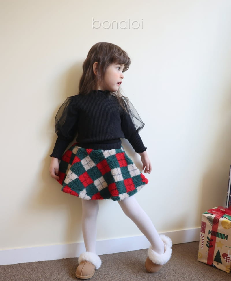 BONALOI - Korean Children Fashion - #Kfashion4kids - Tong Tong Check Skirt - 7
