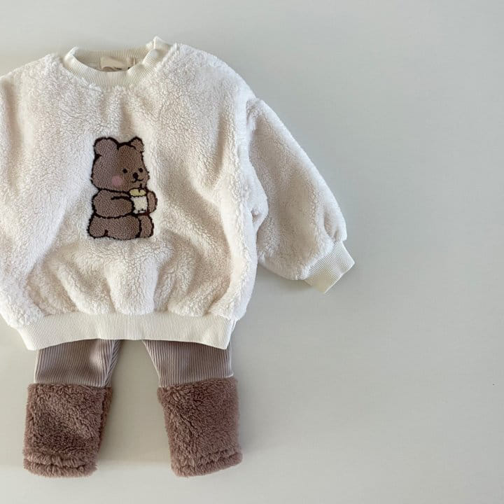 BONITO - Korean Children Fashion - #Kfashion4kids - Boodle Bear Sweatshirt Leggings Set - 2