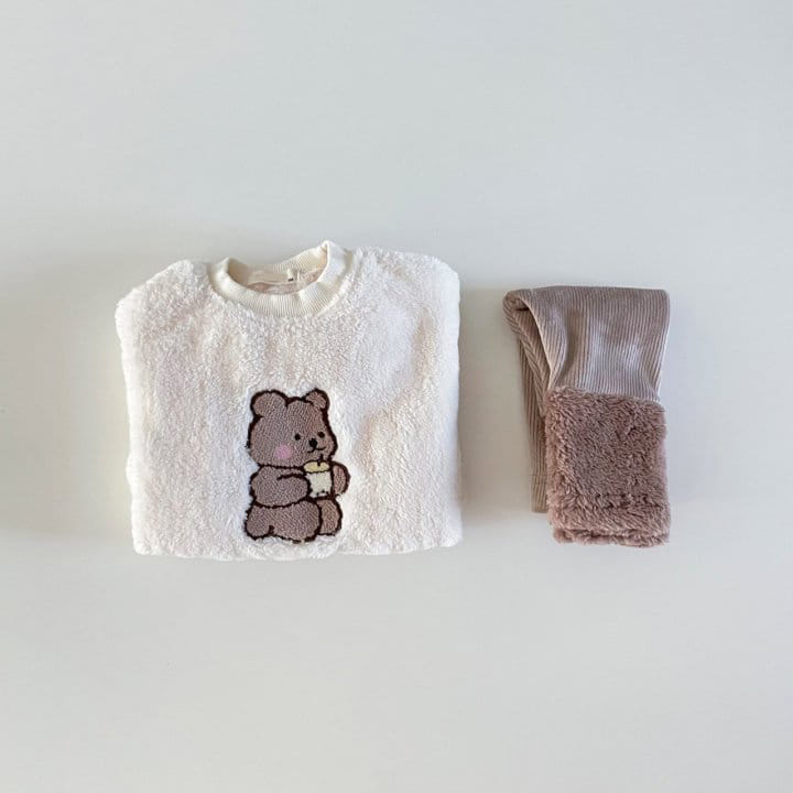 BONITO - Korean Children Fashion - #Kfashion4kids - Boodle Bear Sweatshirt Leggings Set - 4