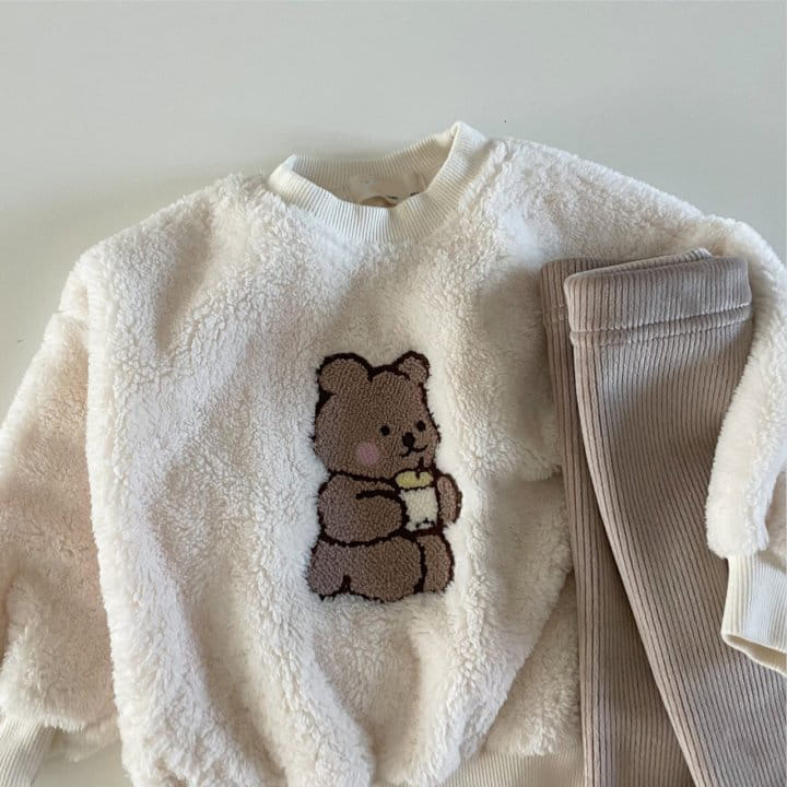 BONITO - Korean Children Fashion - #Kfashion4kids - Boodle Bear Sweatshirt Leggings Set - 5